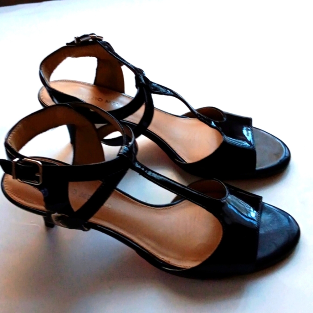 ANTONIO MELANI BLACK SEXY T STRAP HEELS